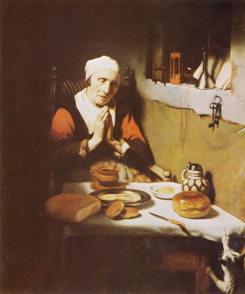 Nicolaes Maes - Old woman in prayer